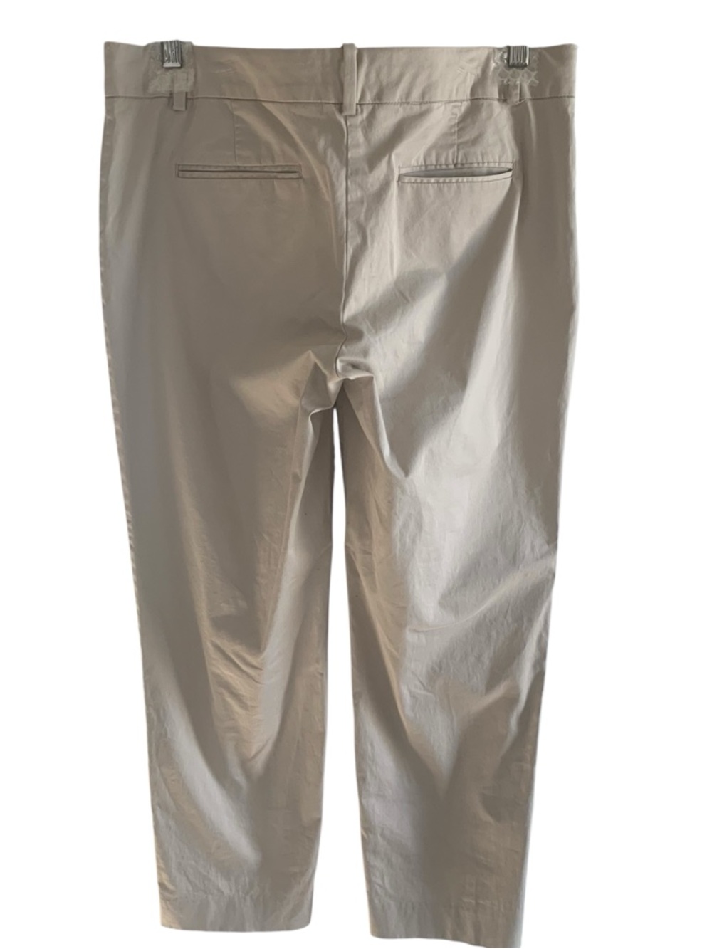 Jacob Fitted Tapered Pants Cotton Cropped Ankle Barrel Spring Summer Beige 12 - Picture 6 of 14